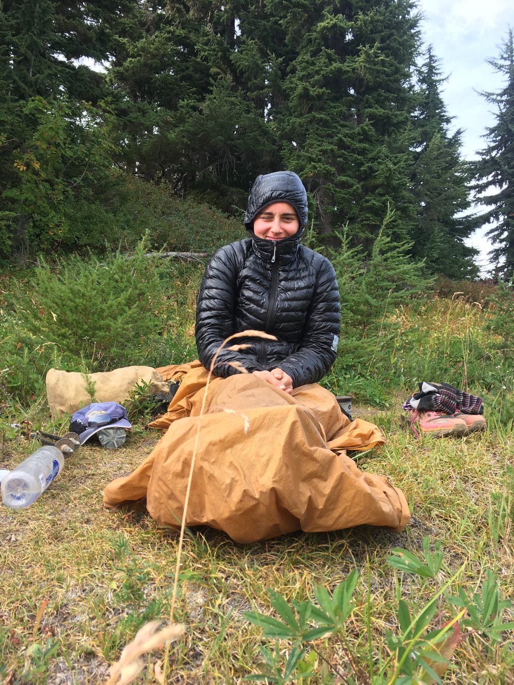 This jacket is affectionately nicknamed  “The Trashbag."  In Washington, it's perfectly acceptable to take naps at lunch and use your ground sheet as a blanket.
